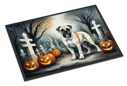 NEW Boxer Spooky Halloween Doormat Front Door Mat Indoor Outdoor Rugs for Entryway, Non Slip Washable Low Pile, 18H X 27W
